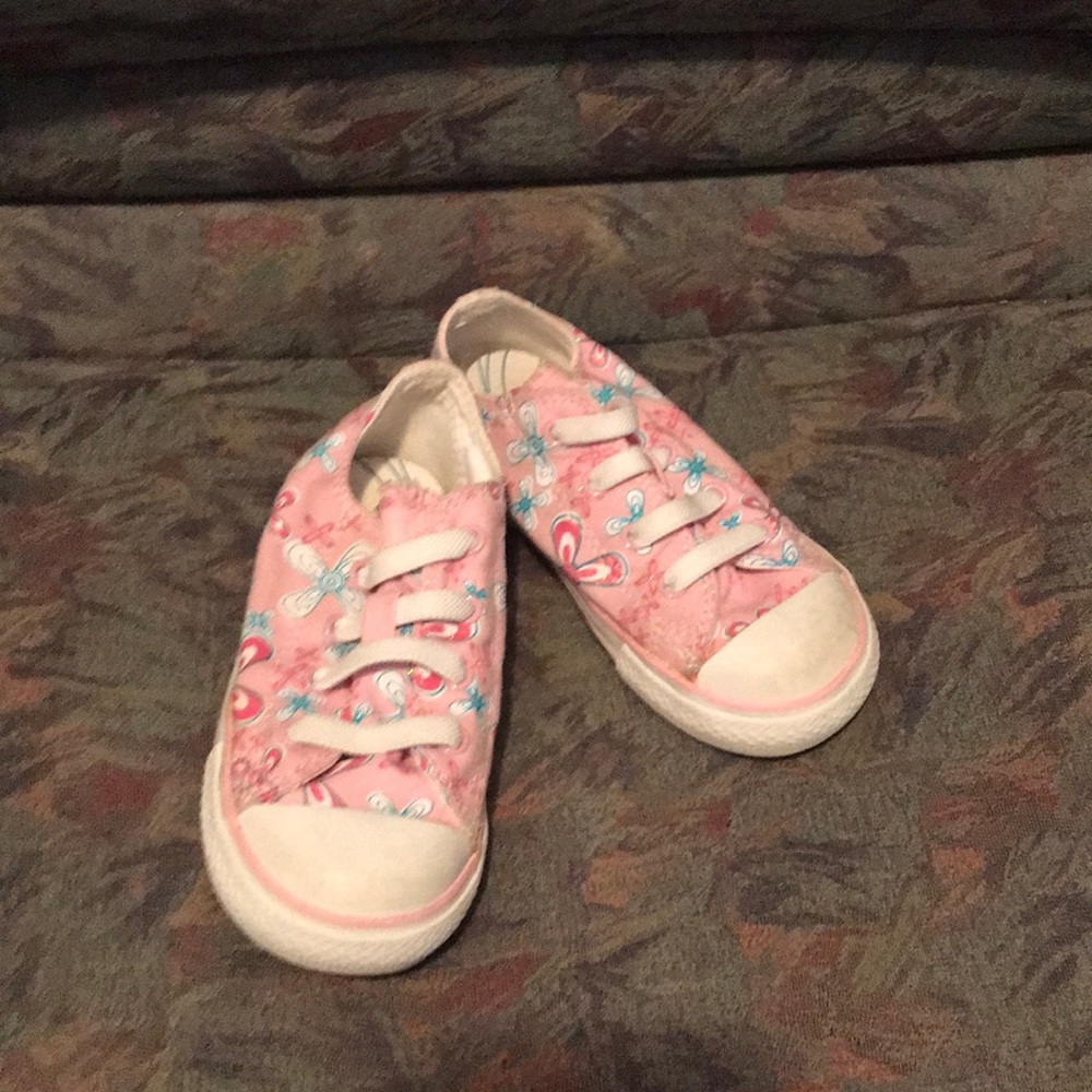 Toddler converse pink with flowers